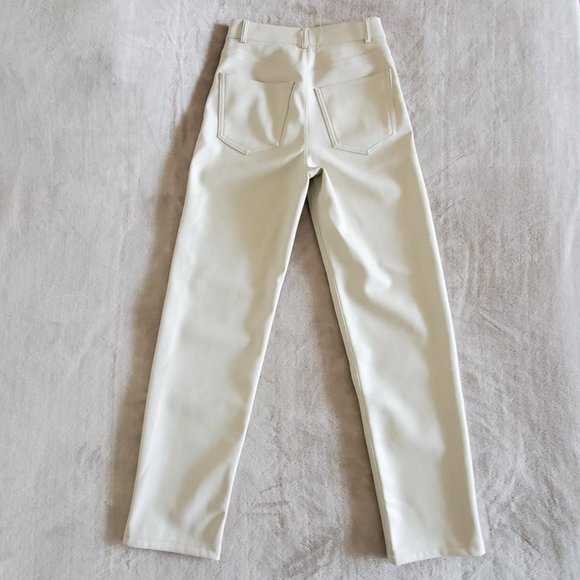 Dynamite Gisele Rainy Day Beige faux leather pants US 2 (DOWN TO TRADE for US 4) - Picture 3 of 8